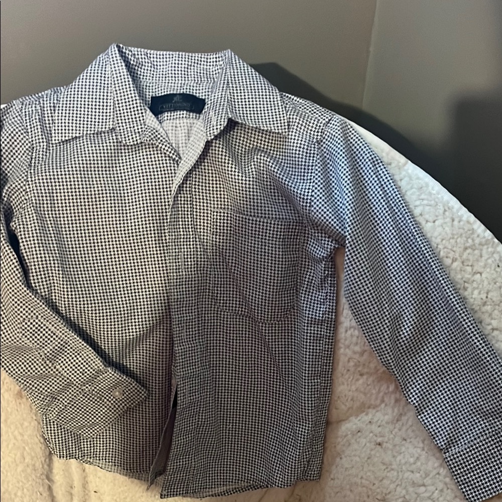 Men's Black and White Checkered Shirt